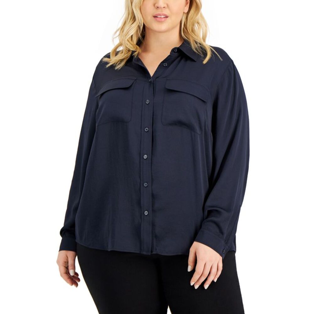 Alfani Plus Size Utility Blouse